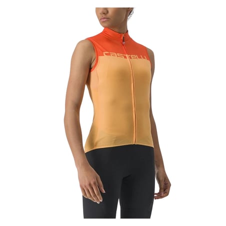 Maillot Castelli Velocissima Sin Mangas Naranja Mujer