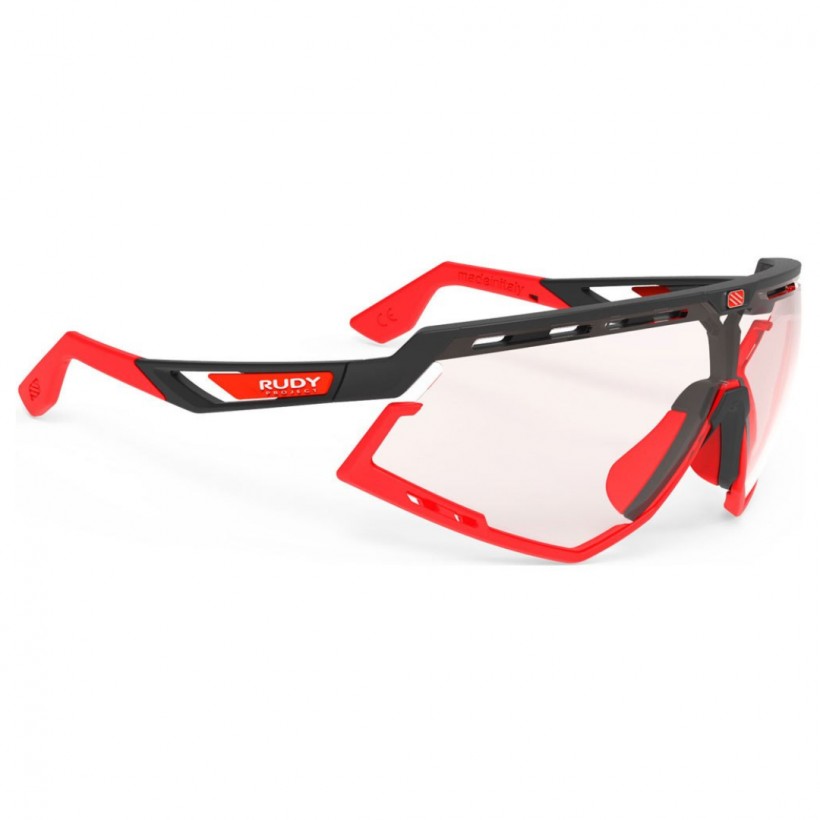 Occhiali Rudy Project Defender Nero Opaco - Rosso Fluo Impactx™ Photochromic 2Red