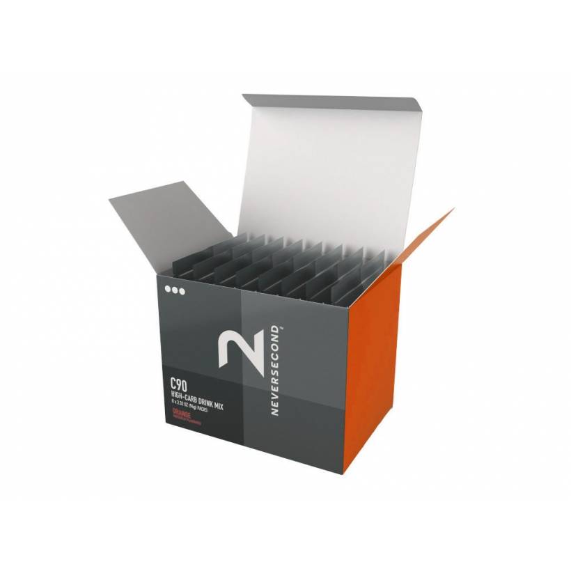 Neversecond Sport Drink C90 Mélange riche en glucides Orange 94g | 8 enveloppes