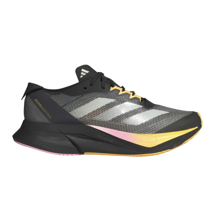 Zapatillas Adidas Adizero Boston 12 Negro Naranja  Mujer