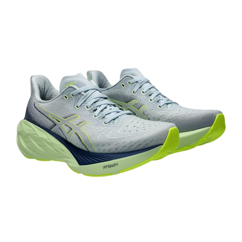 Ténis Asics Novablast 4 Cinza Verde  Feminino