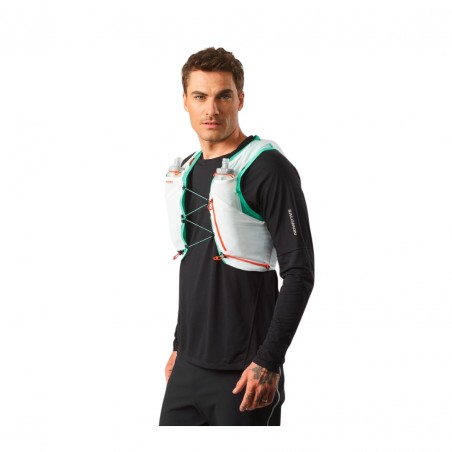 Chaleco de Running Salomon ADV Skin 5 Set Blanco Verde