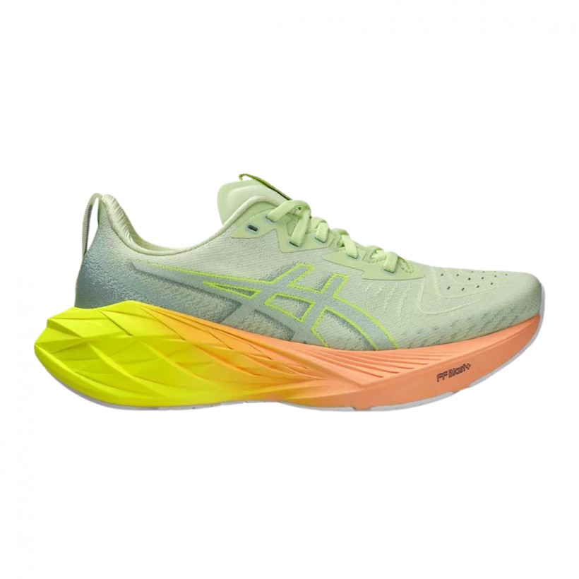 Damskie buty do biegania Asics Novablast 4 Paris zielonożółte
