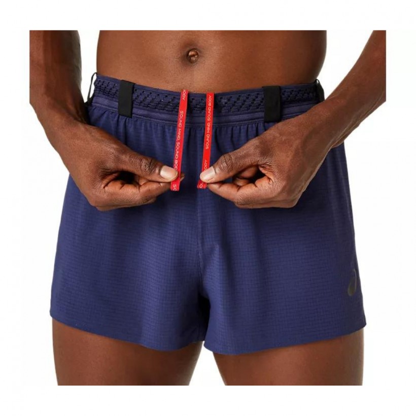 Pantalones Cortos Asics Metarun Split Azul Marino