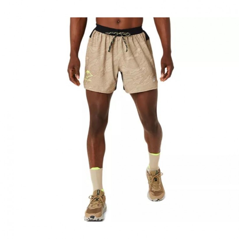 Short Asics Fujitrail All Over Print 5IN Beige