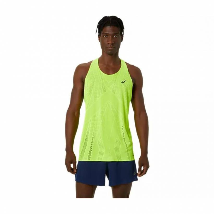 Camiseta Asics Metarun Singlet sem mangas amarelo