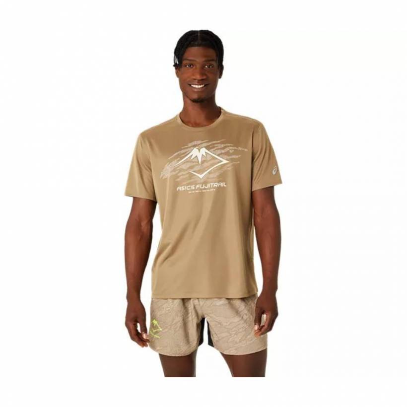 Asics Fujitrail Logo SS korte mouwen bruin T-shirt