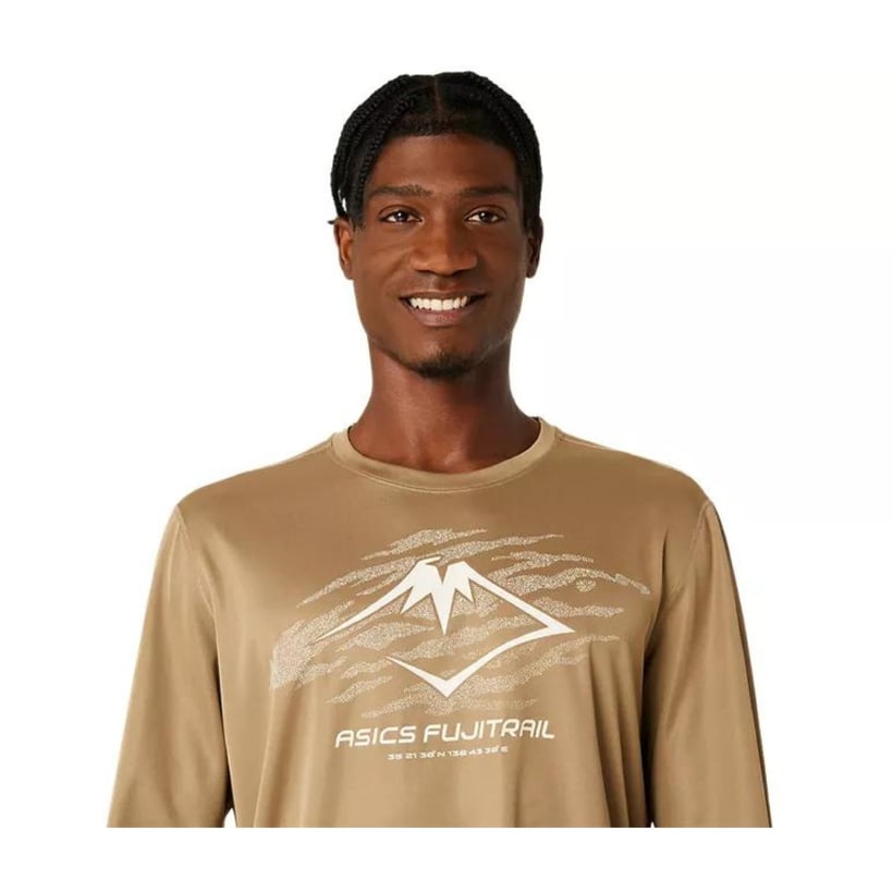 T-shirt Asics Fujitrail Logo LS manche longue marron