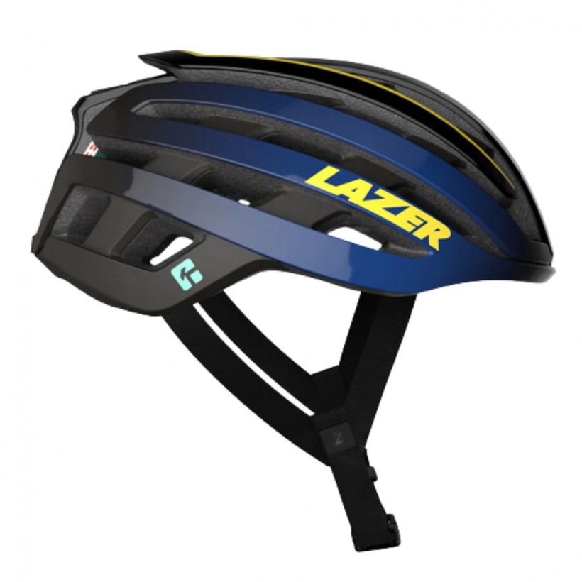 Casco Lazer Z1 KinetiCore + Aeroshell Blu Giallo