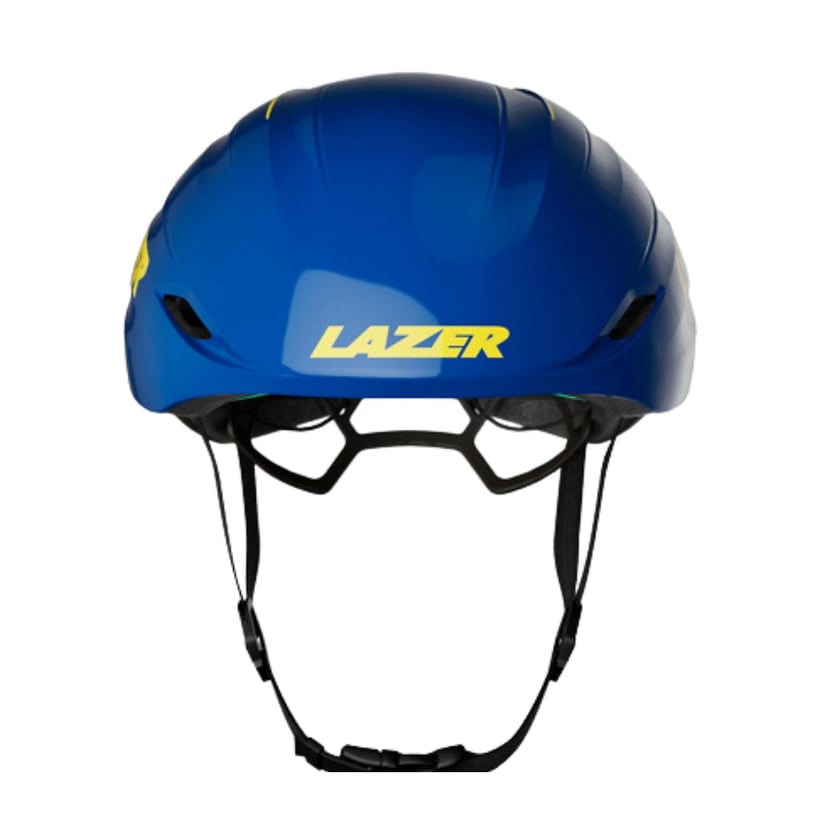 Lazer Z1 KinetiCore + Aeroshell Helm Blau Gelb