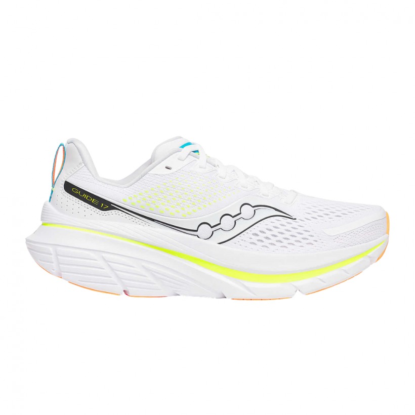 Baskets Saucony Guide 17 Blanc Jaune