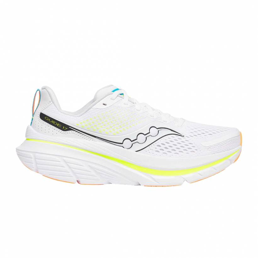 Saucony Guide 17 Wit Gele Sneakers