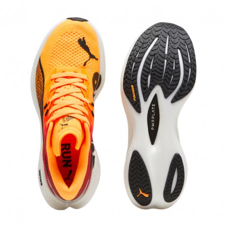 Zapatillas Puma Deviate Nitro 3 Naranja Rojo  Mujer