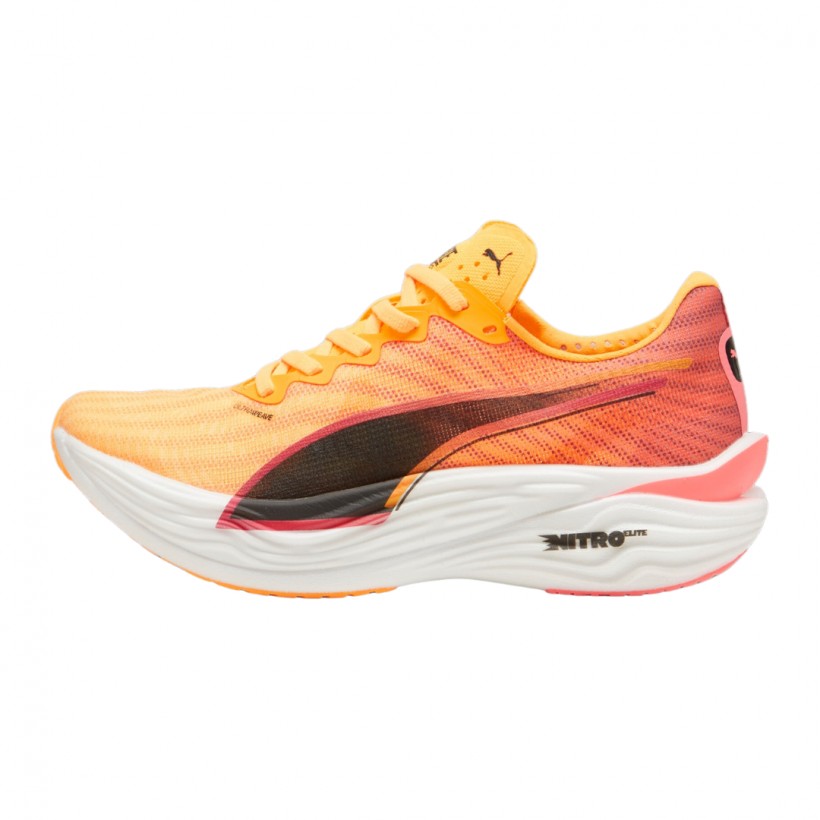 Tênis Puma Deviate Nitro Elite 3 Laranja Rosa  Mulher