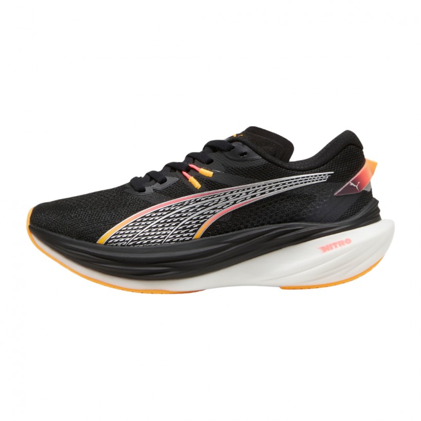 Scarpe Puma Deviate Nitro 3 Nero Arancione  Donna