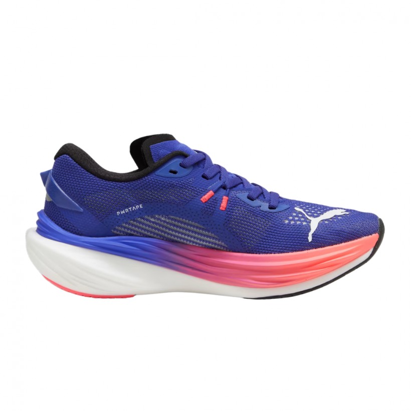 Tênis Puma Deviate Nitro 3 Azul Rosa  Mulher
