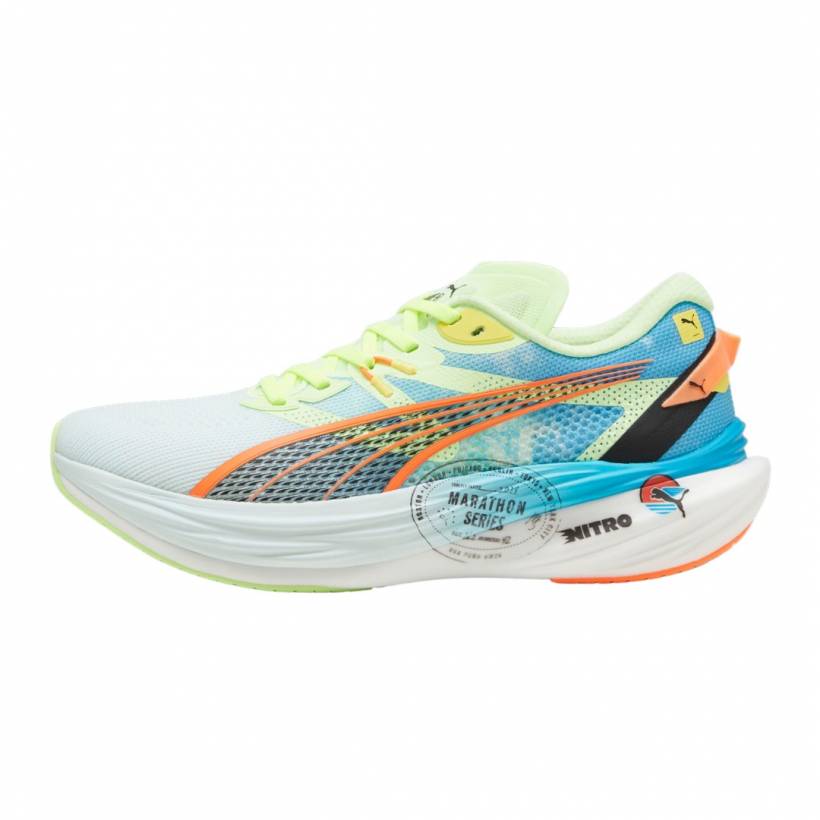 Scarpe Puma Deviate Nitro 3 Marathon Series Blu Verde 