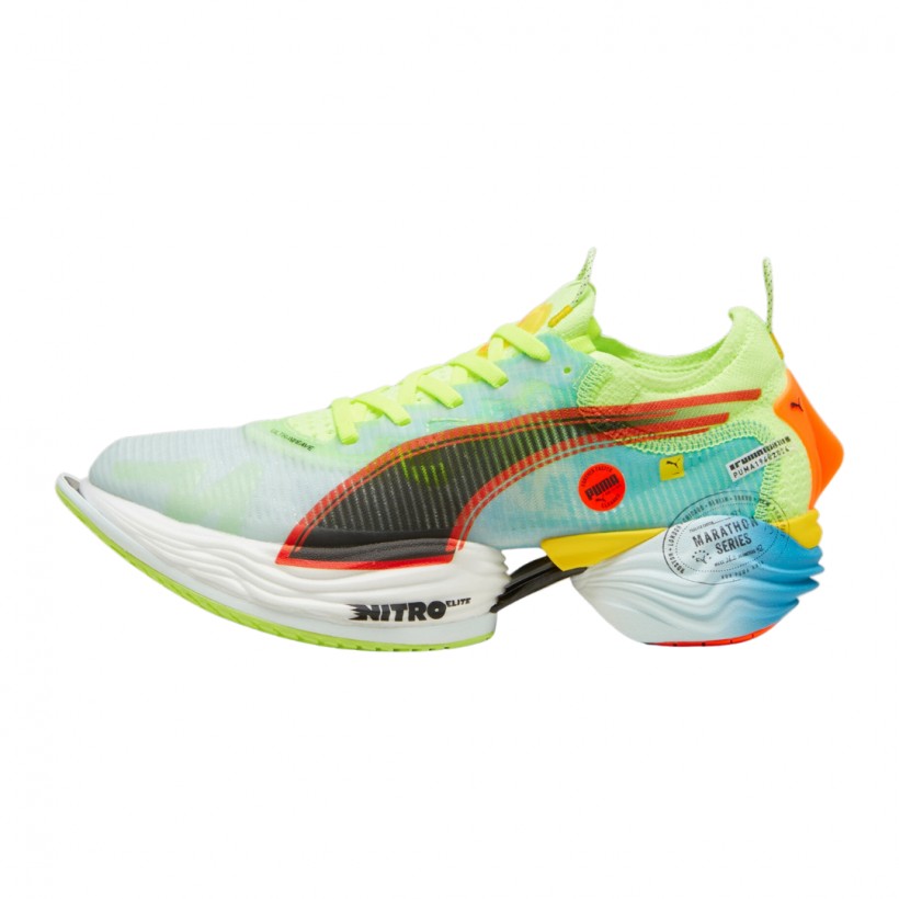 Schuhe Puma Fast-R NITRO Elite 2 Marathon Series Blau Grün 