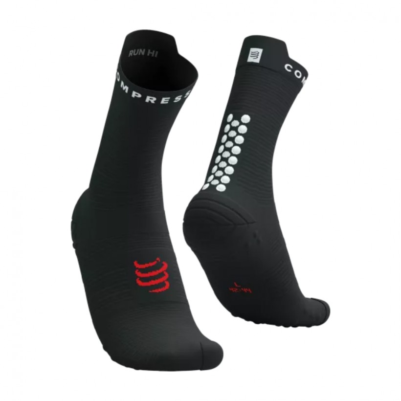 Chaussettes Compressport Pro Racing V4.0 Run High noir rouge