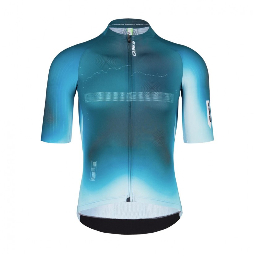 Maillot Q36.5 Gregarius Pro QLAB Manga Corta Verde