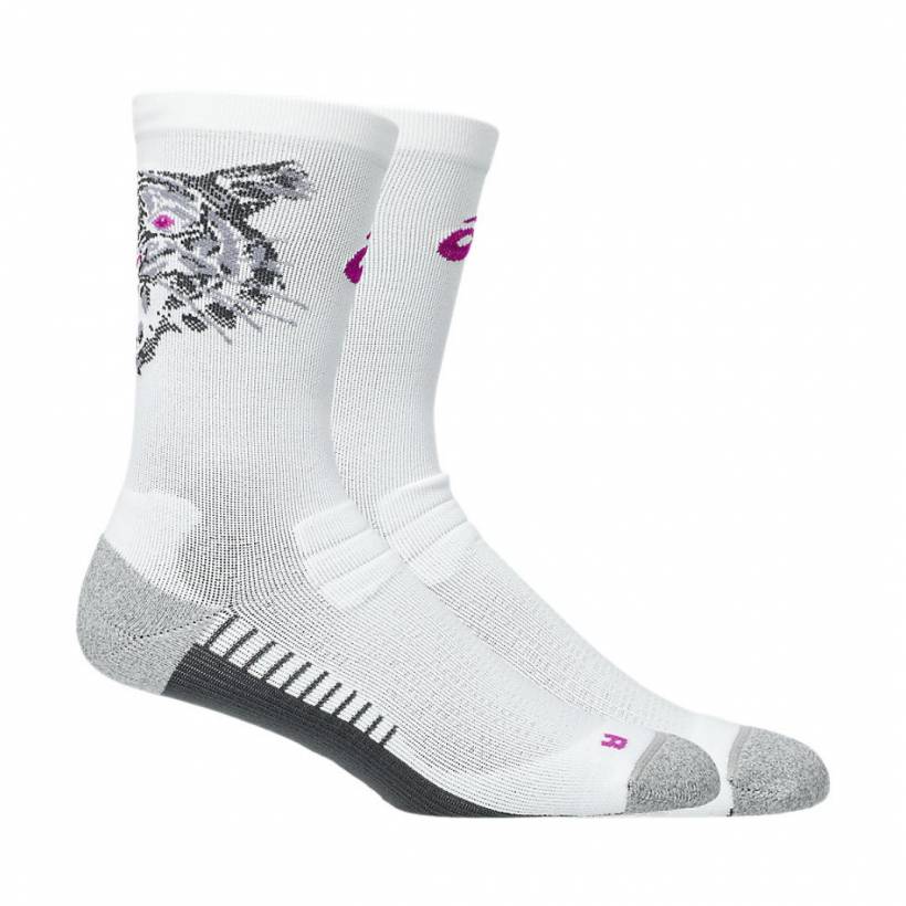 Calcetines Asics Performance Run Crew Blanco Rosa
