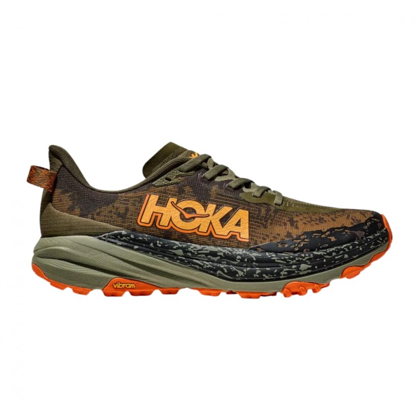 Hoka Speedgoat 6 Wide Braun Grün  Schuhe