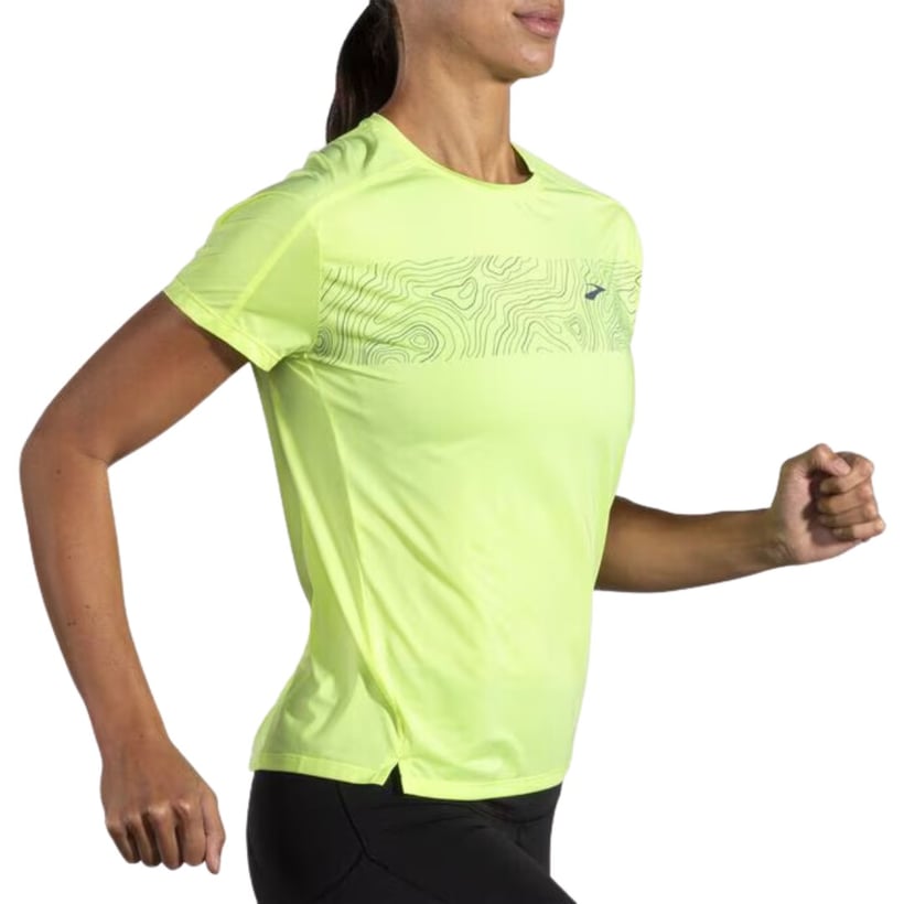 T-shirt Brooks Sprint Free 2.0 jaune à manches...