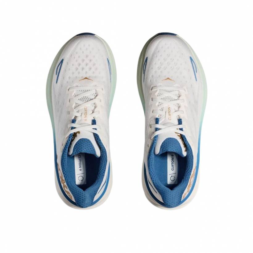Hoka Clifton 9 White Blue  Sneakers