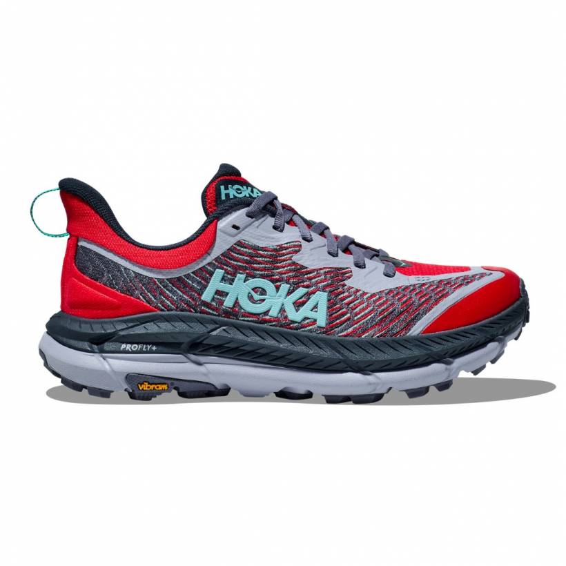 Zapatillas Hoka Mafate Speed 4 Rojo Gris Mujer