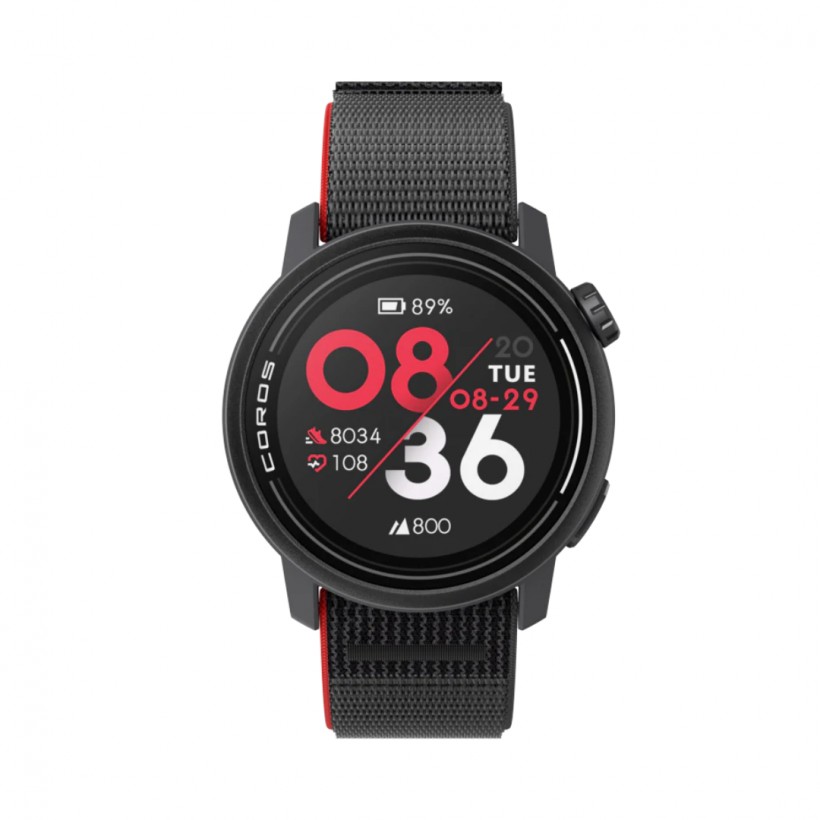 Coros Pace 3 GPS Watch Black Red Nylon