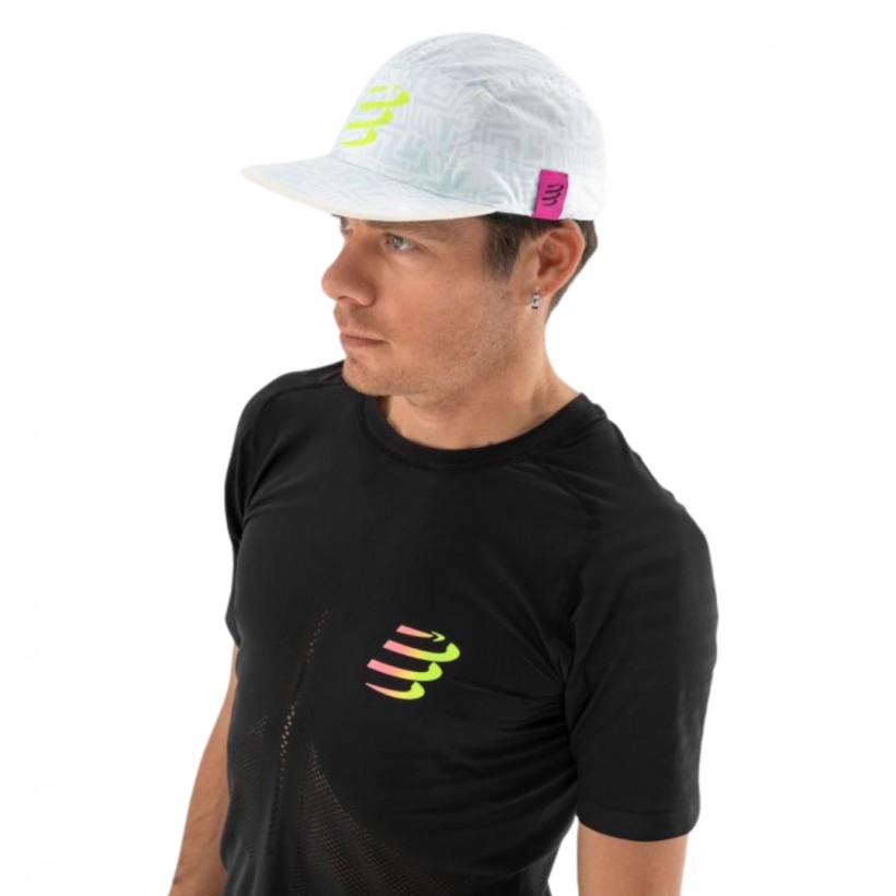Czapka Compressport Panel Light Biało-Niebieska