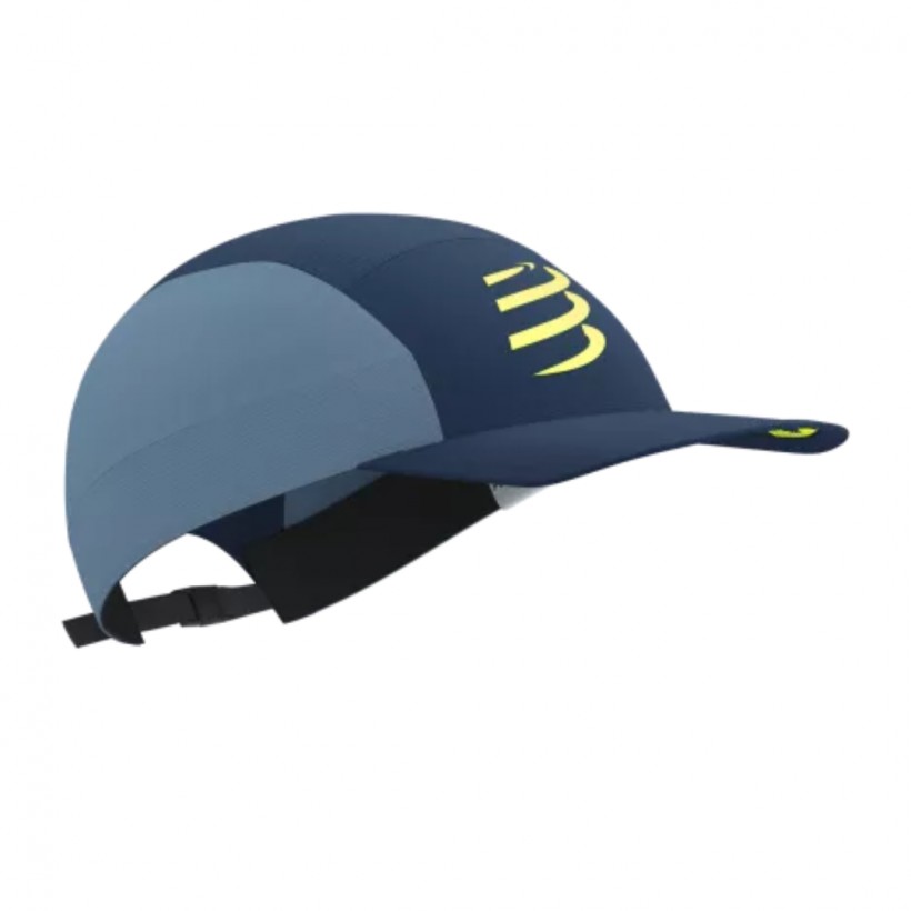 Gorra Compressport 5 Panel Light Azul Amarillo