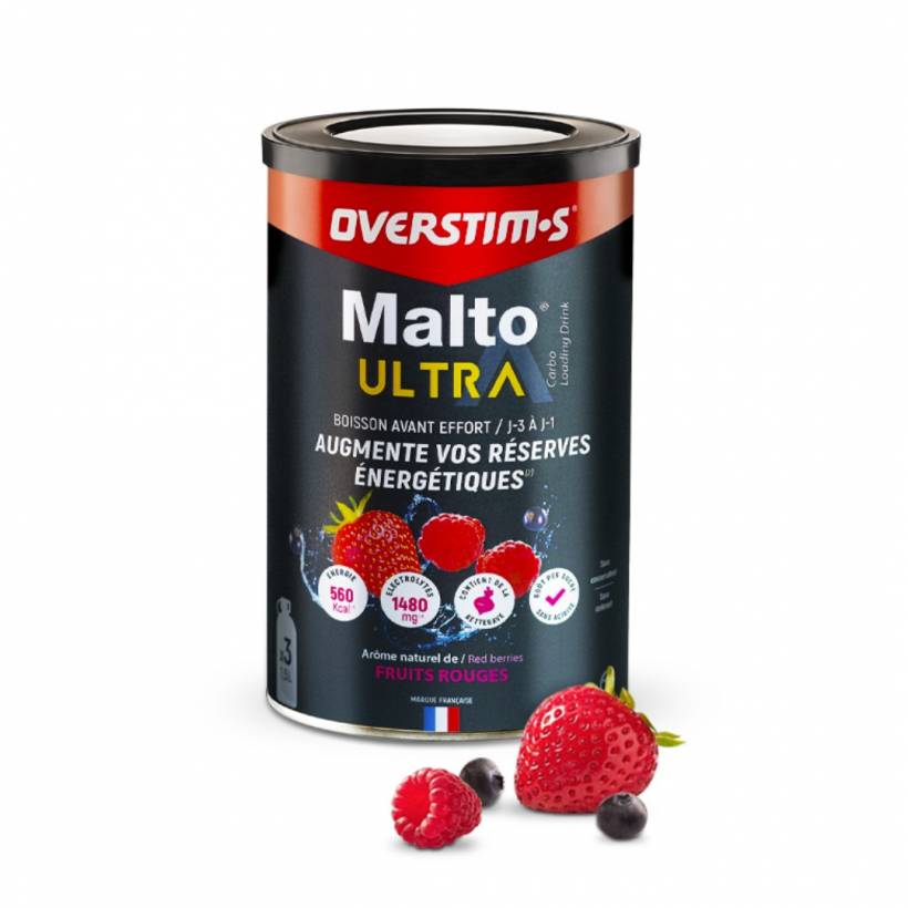 Bevanda Energetica Overstims Malto Ultra 450g Frutti Rossi