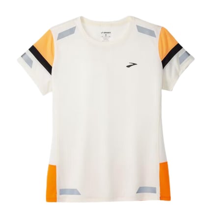 Damen Brooks Run Visible 2.0 Kurzarmshirt Weiß Orange