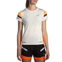 Damen Brooks Run Visible 2.0 Kurzarmshirt Weiß Orange