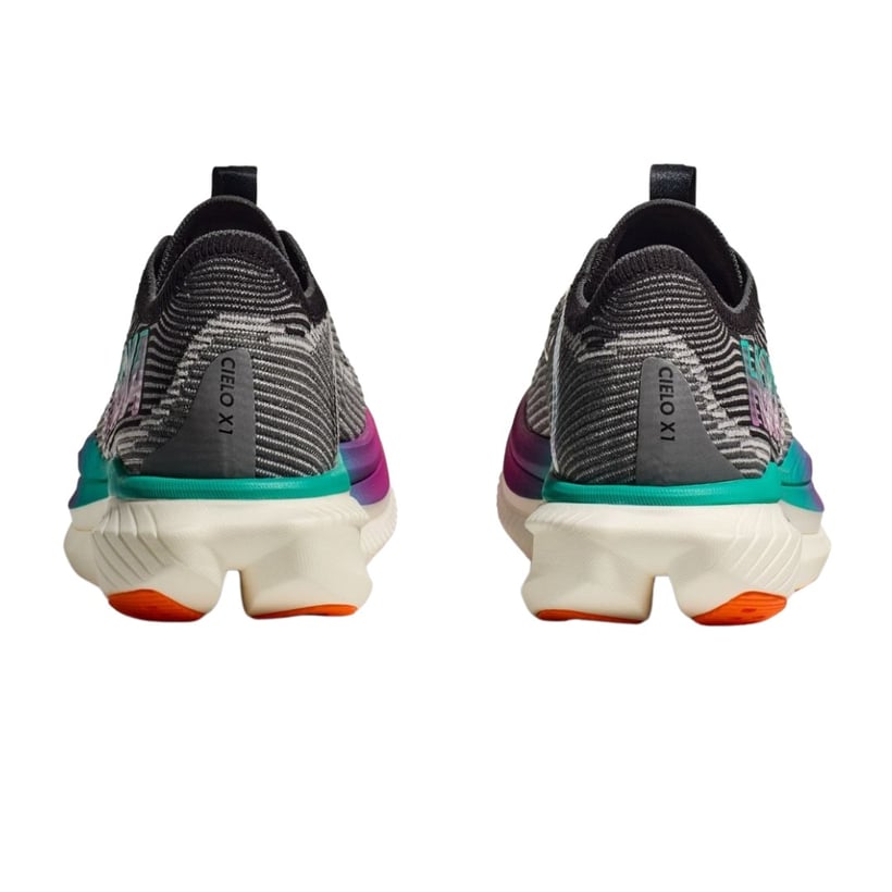 Ténis Hoka Cielo X1 Preto Azul Rosa Unissex