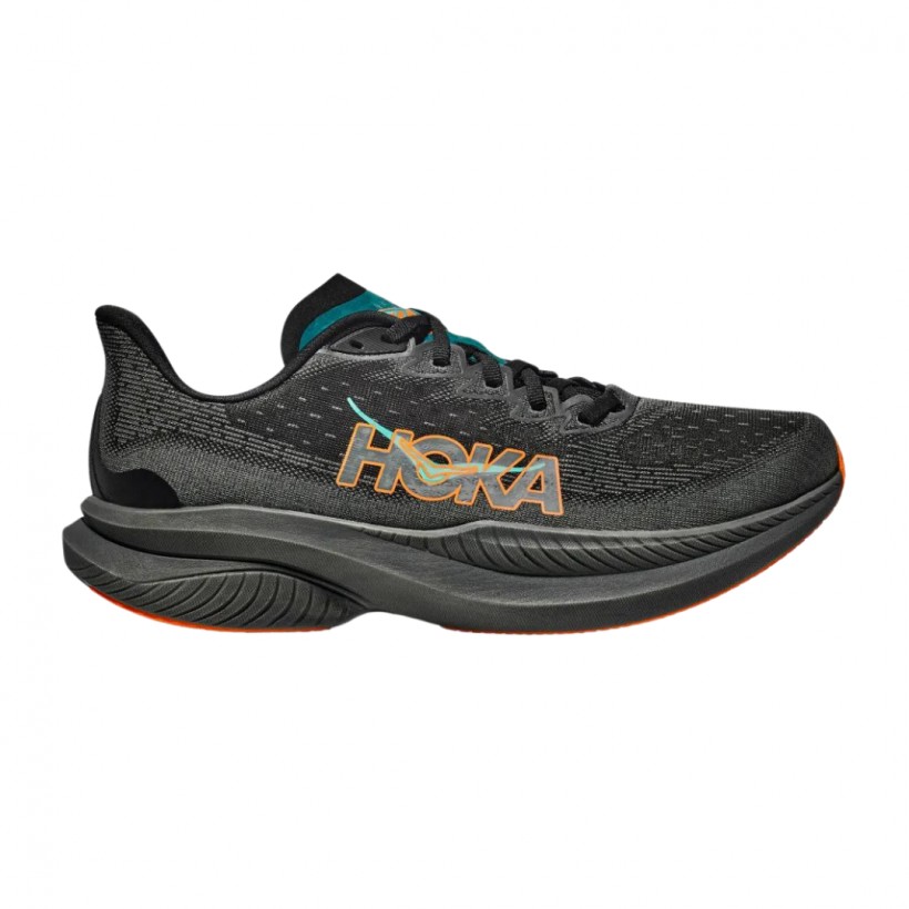 Sapato Hoka Mach 6 Preto Laranja