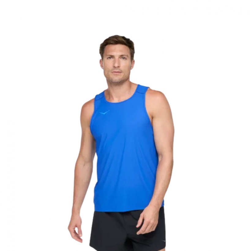 T-shirt Hoka Airolite sem mangas azul