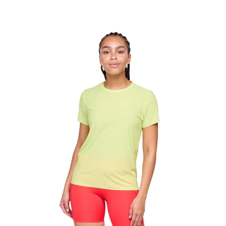 Camiseta feminina Hoka Airolite verde amarelo