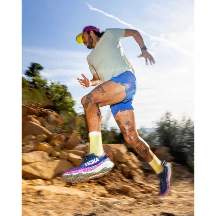 Hoka Glide gevoerde shorts 13 cm blauw