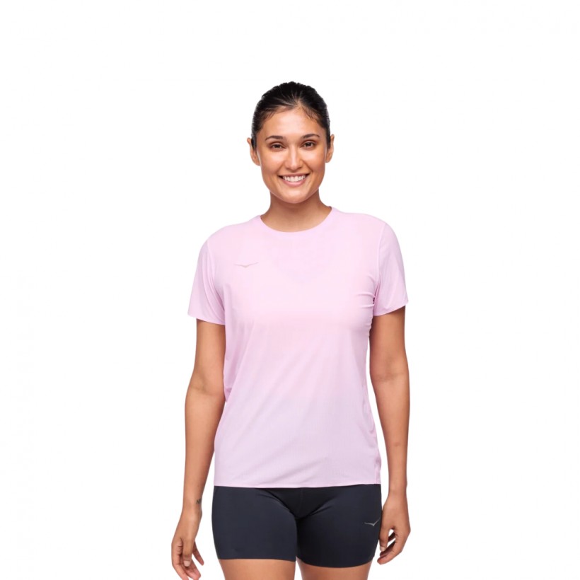 T-Shirt Femme Hoka Airolite Manches Courtes Rose