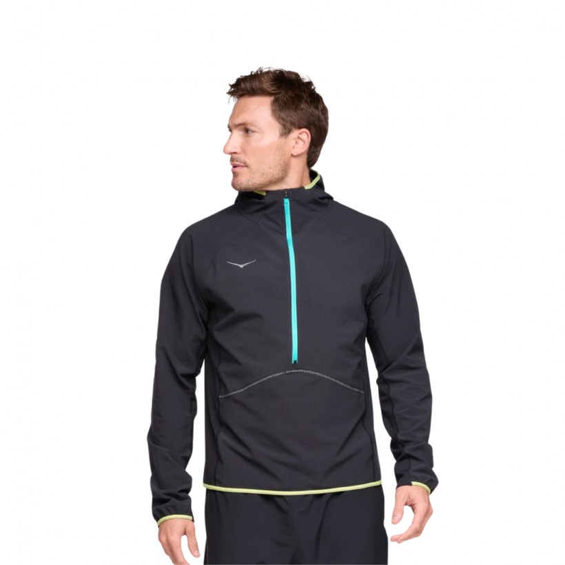 Sweatshirt Hoka Skyglow meio fecho preto azul