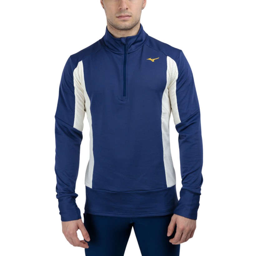 Sudadera Mizuno Warmalite Azul Blanco