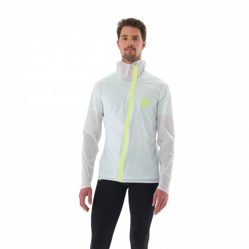 Giacca impermeabile Compressport Hurricane 10/10 Grigio Giallo