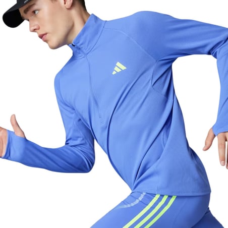 Adidas 1/4 Zip Adizero Long Sleeve T-Shirt Purple Yellow