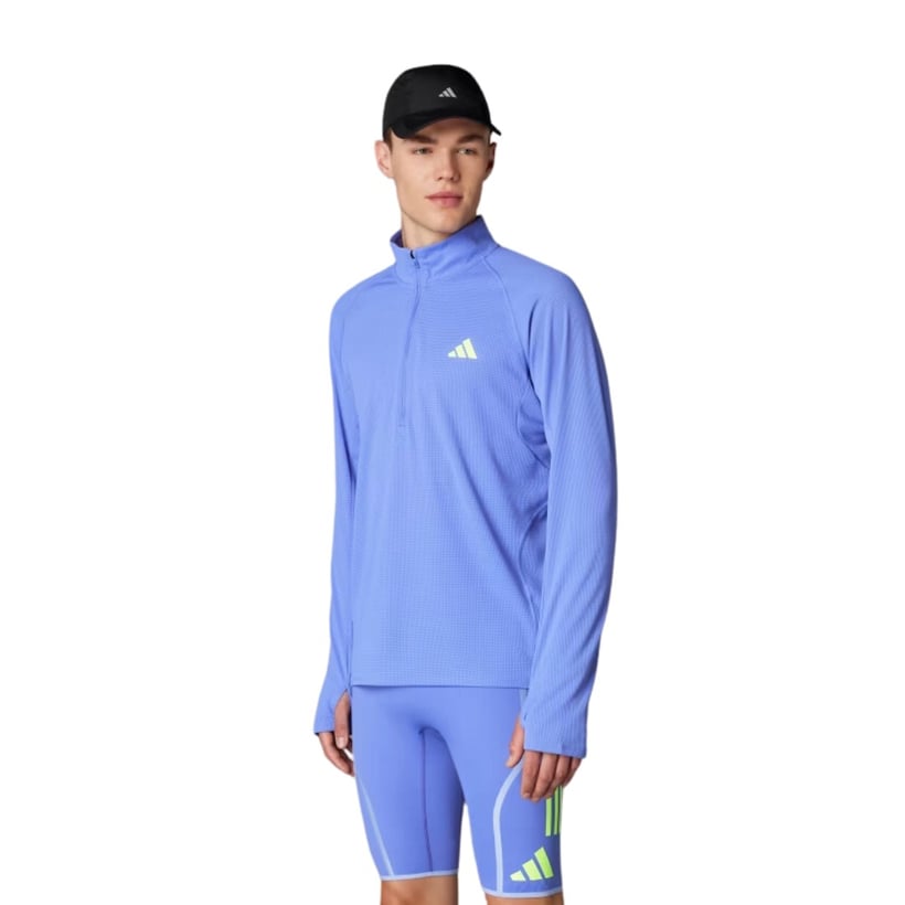 Adidas 1/4 Zip Adizero Long Sleeve T-Shirt...