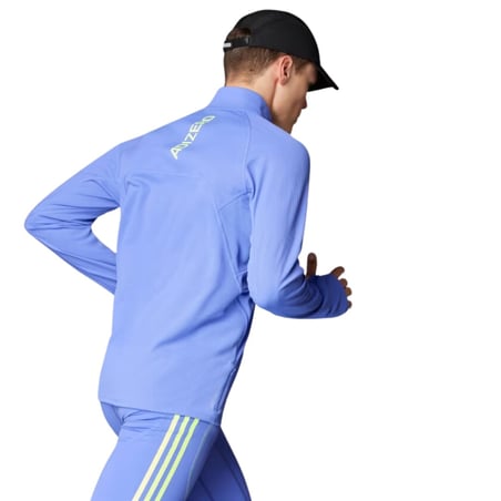 Adidas 1/4 Zip Adizero Long Sleeve T-Shirt Purple Yellow