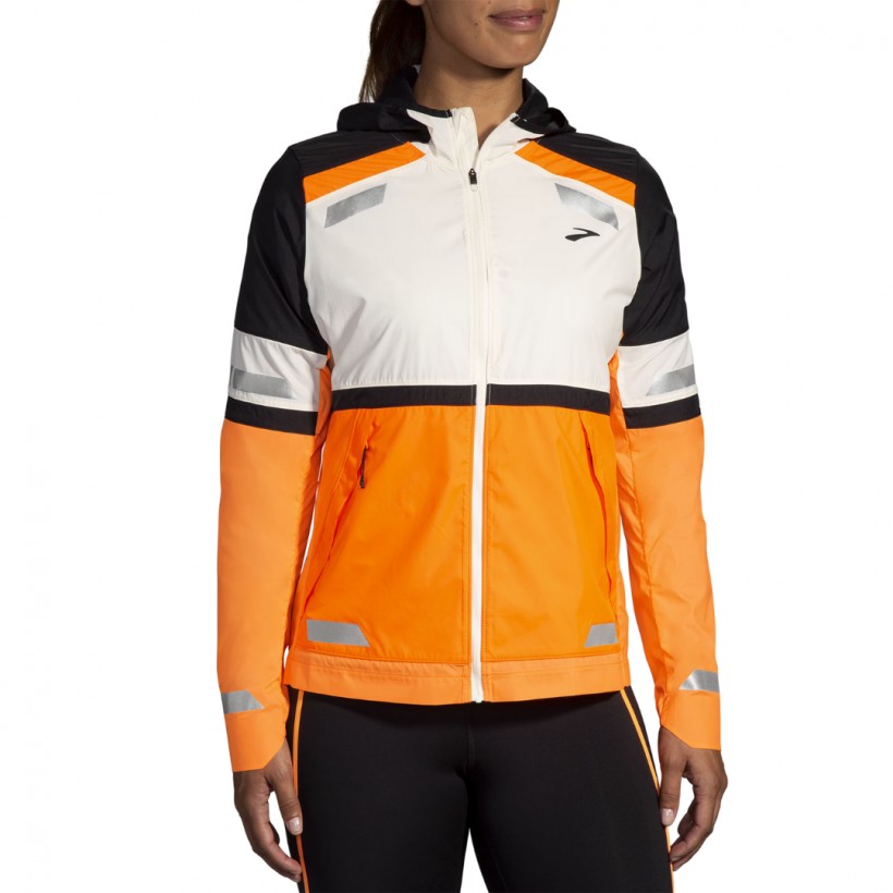 Brooks Run Visible Jacket 2.0 Orange Weiß...