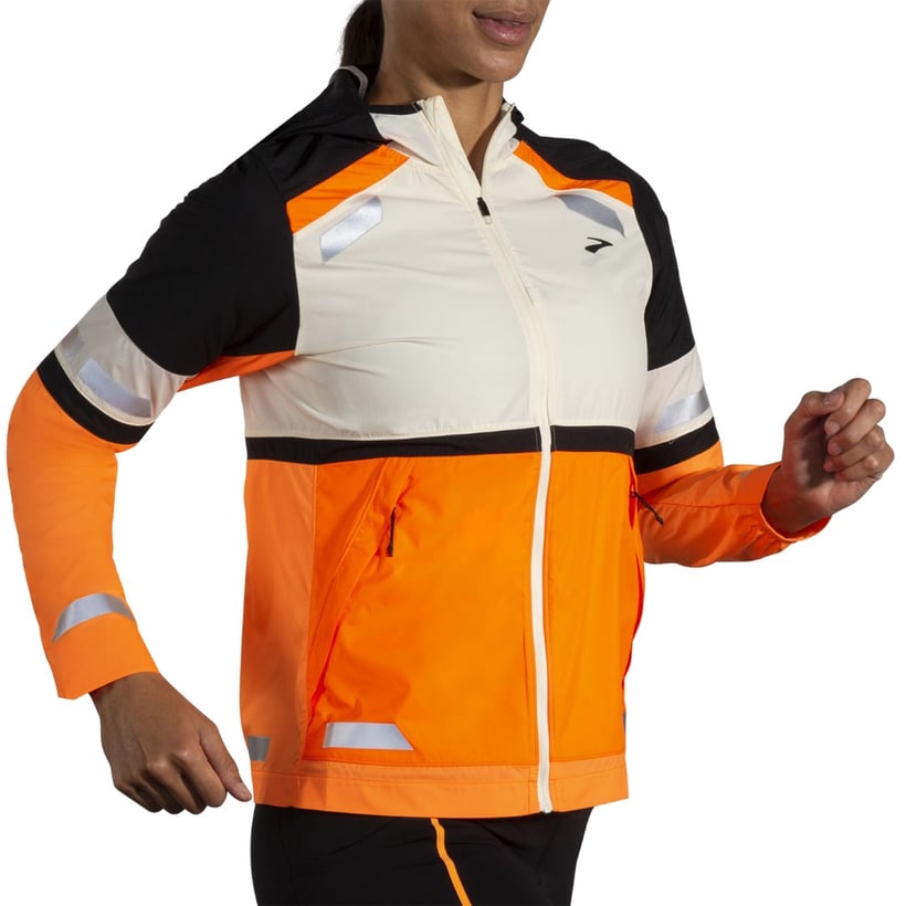 Brooks Run Visible Jacket 2.0 Orange Weiß...
