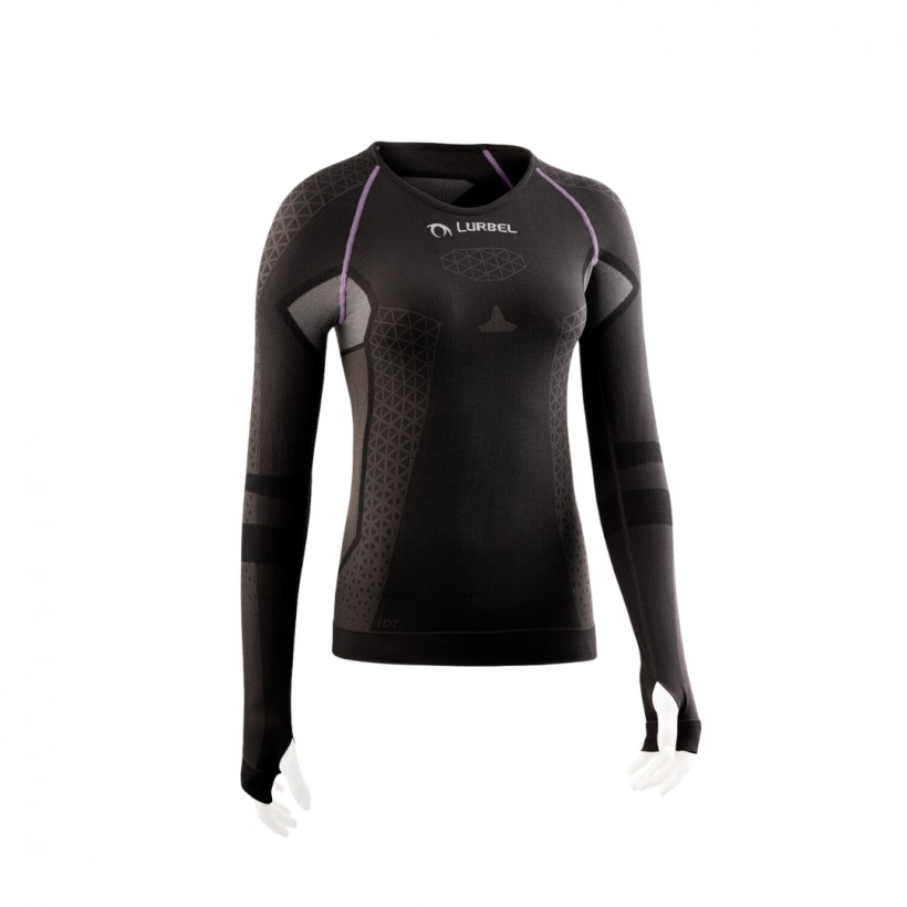 T-shirt Lurbel Cristallo manga comprida preto rosa mulher